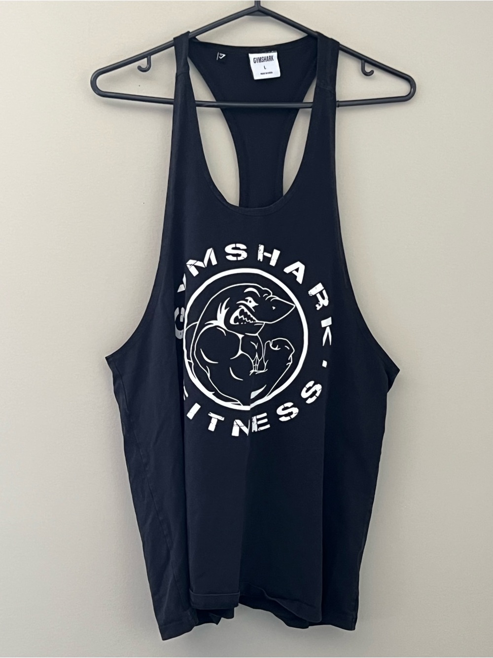 Gymshark Legacy Stringer Tank Top Black Logo Men’s Large